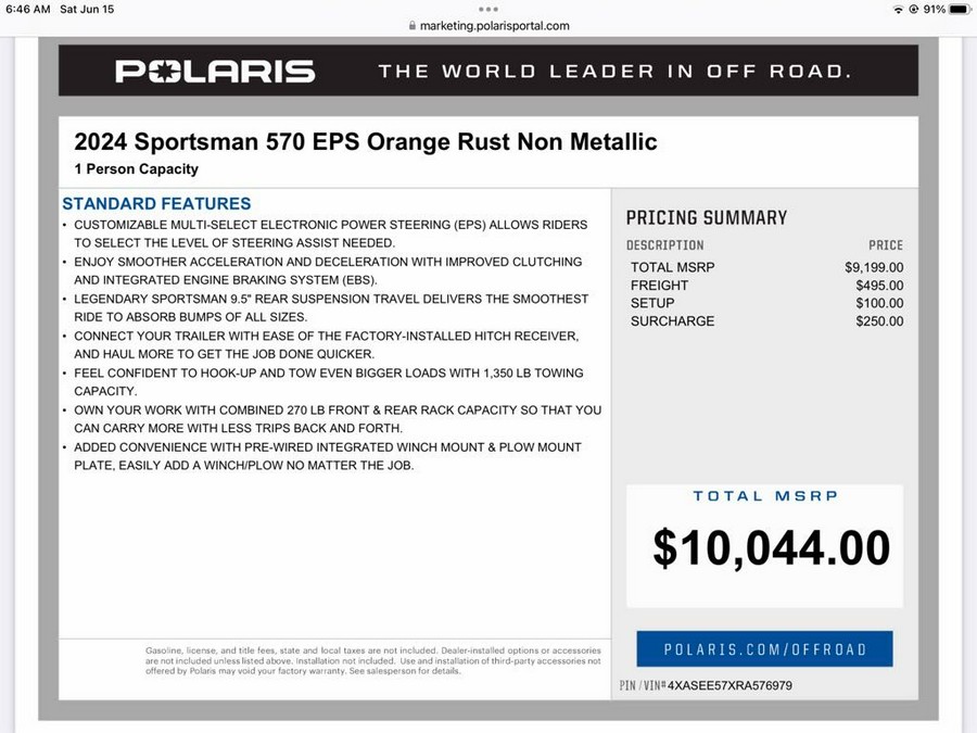 2024 Polaris Industries Sportsman® 570 EPS