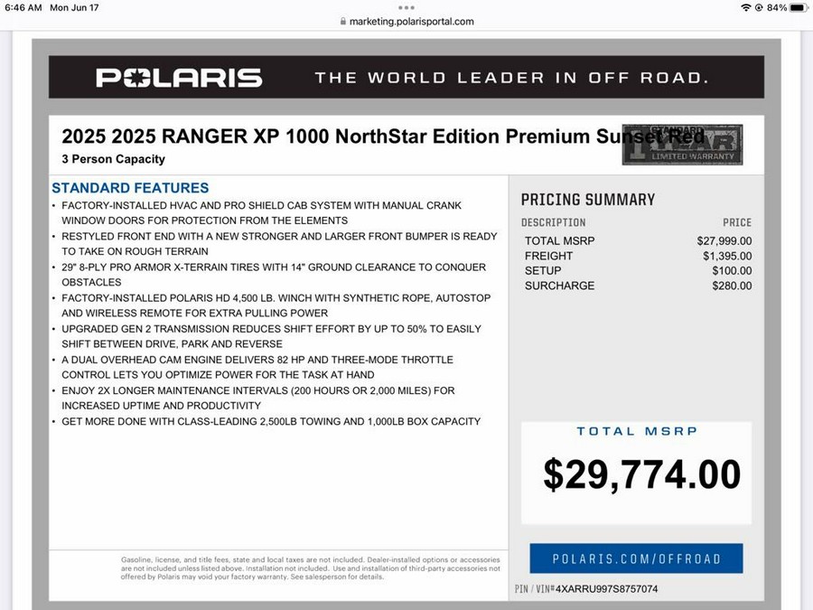 2025 Polaris Industries Ranger XP® 1000 NorthStar Edition Premium