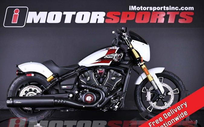 2025 Indian Motorcycle® 101 Scout® Ghost White Metallic with Graphics