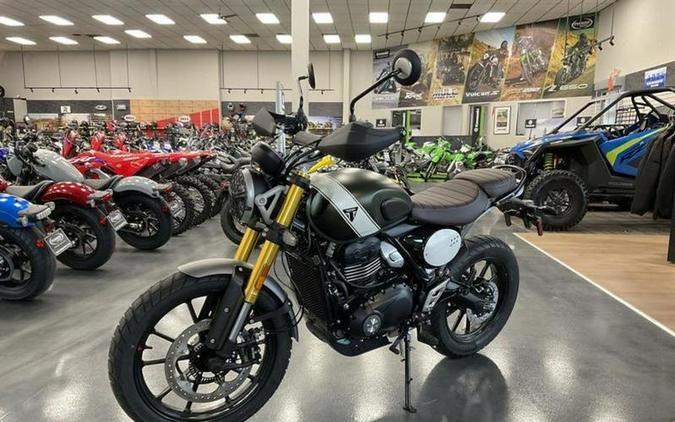 2024 Triumph Scrambler 400 X Matte Khaki Green / Fusion White