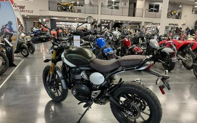 2024 Triumph Scrambler 400 X Matte Khaki Green / Fusion White