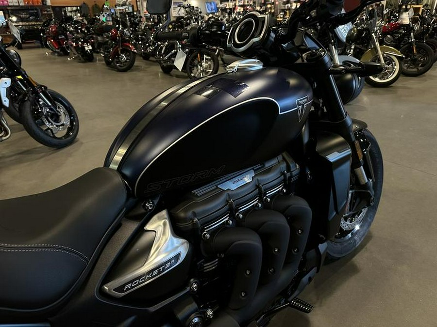 2025 Triumph Rocket 3 Storm GT Matte Sapphire Black and Satin Pacific Blue