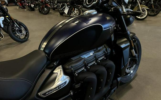 2025 Triumph Rocket 3 Storm GT Matte Sapphire Black and Satin Pacific Blue