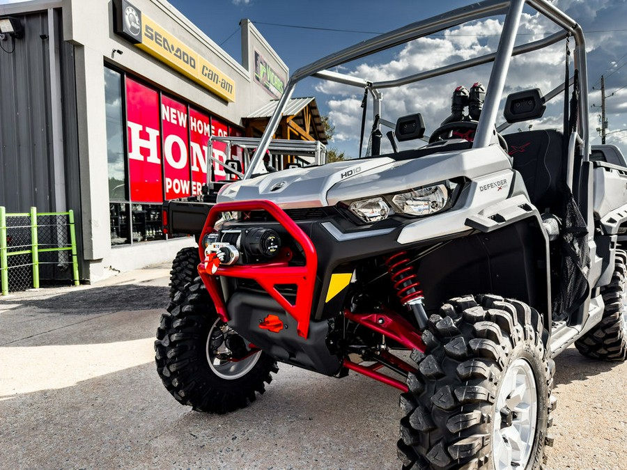 2025 Can-Am® Defender X mr with Half-Doors HD10 Hyper Silver & Legion Red