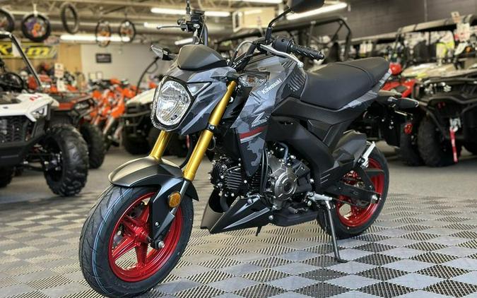 2024 Kawasaki Z125 PRO Cypher Camo Gray Matte/Metallic Matte Carbon Gray