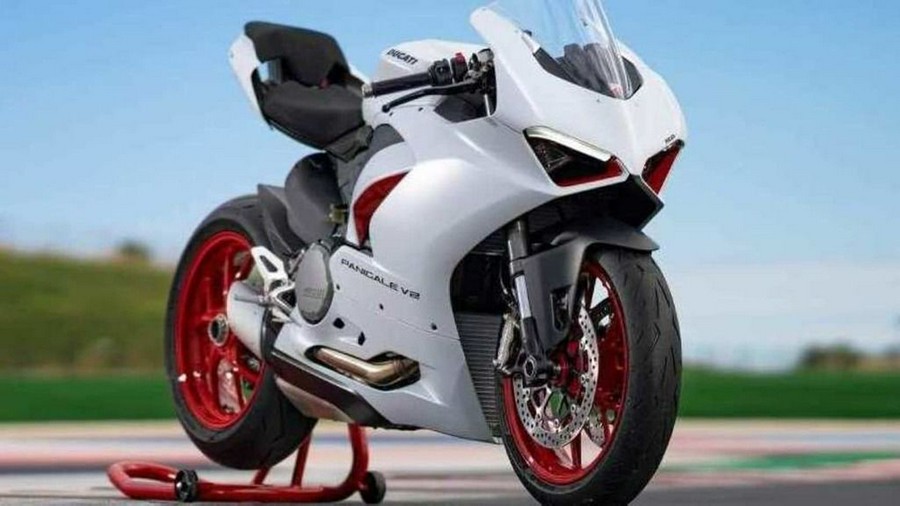 2022 Ducati Panigale V2 White Rosso Livery