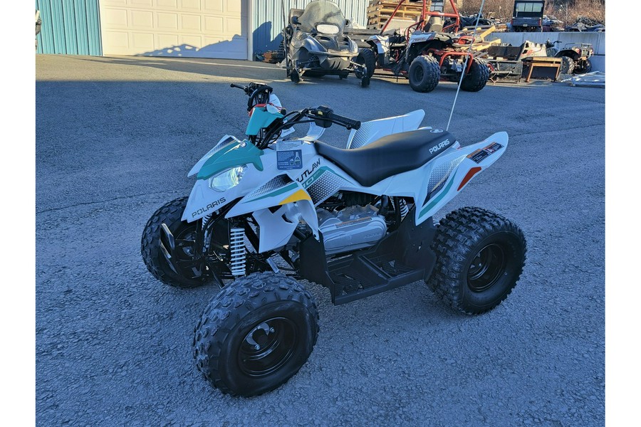 2025 Polaris Industries Outlaw® 110 EFI Bright White and Radiant Green