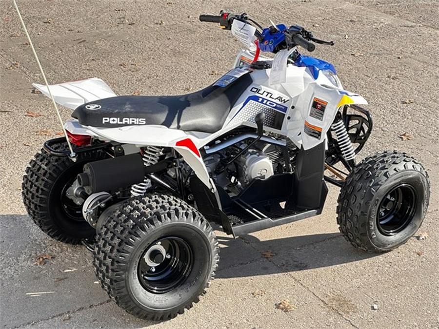 2025 Polaris Industries Outlaw® 110 EFI White and Polaris Blue