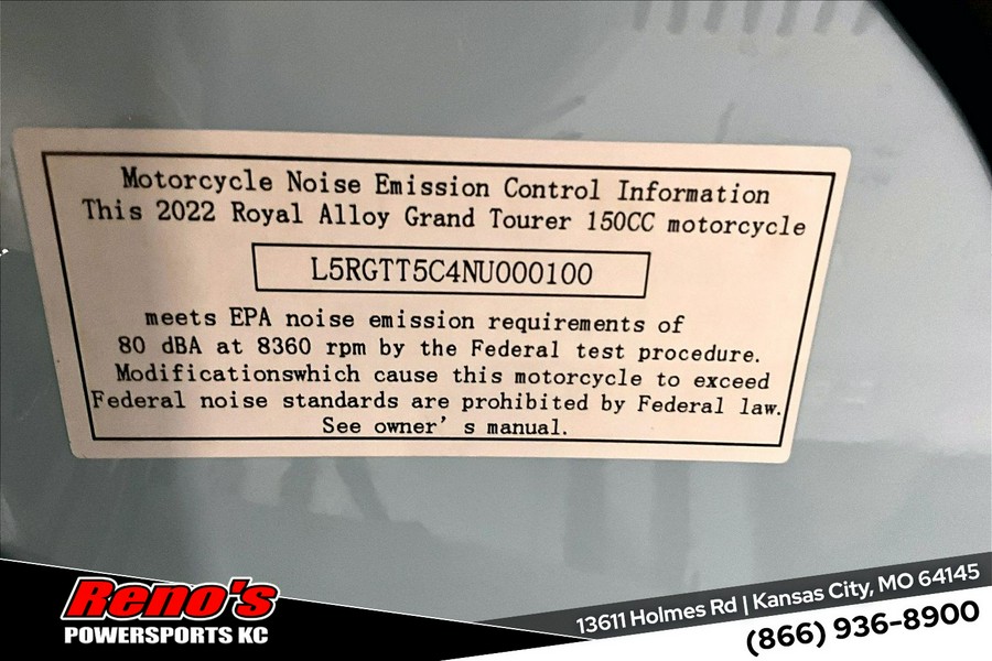 2022 Genuine ROYAL ALLOY GRAND TOURER 150