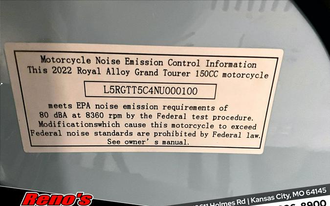 2022 Genuine ROYAL ALLOY GRAND TOURER 150