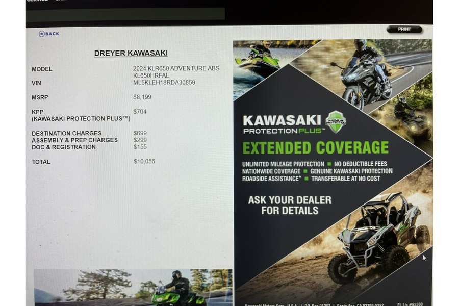 2024 Kawasaki KLR650 ADVENTURE ABS