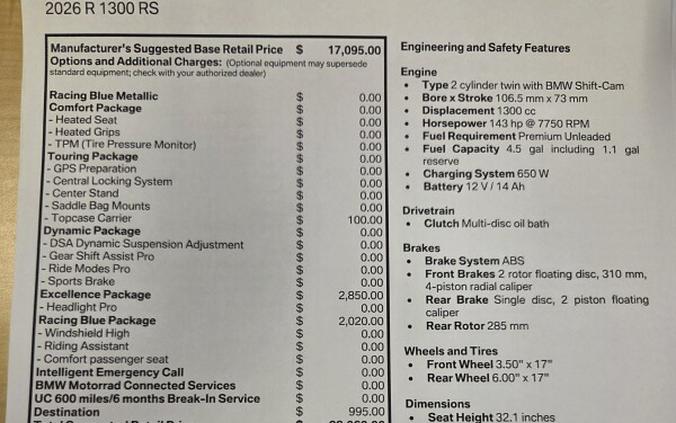 2026 BMW Motorrad R 1300 RS