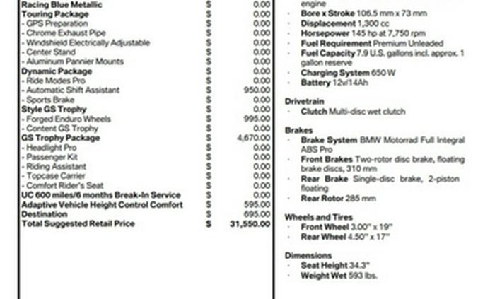 2026 BMW R 1300 GS Adventure GS Trophy