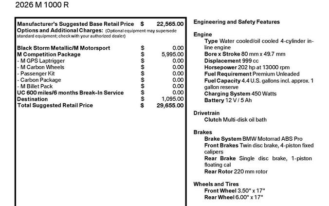 2026 BMW M 1000 R
