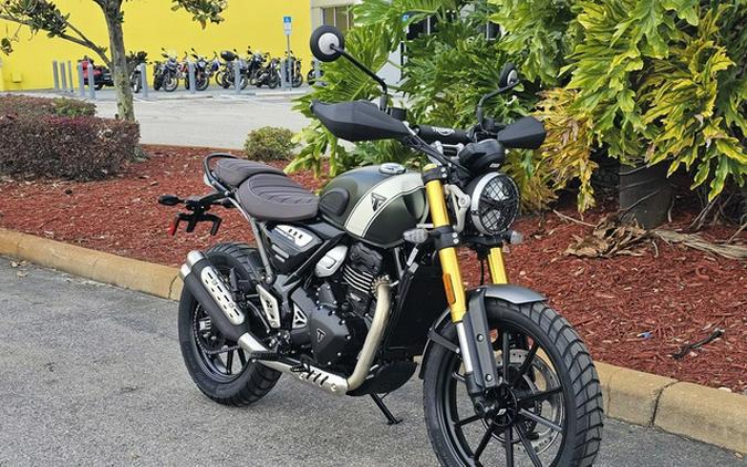 2025 TRIUMPH Scrambler 400 X Matte Khaki Green / Fusion White