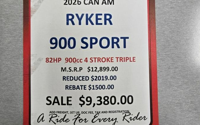2026 Can-Am Ryker Sport 900 ACE™