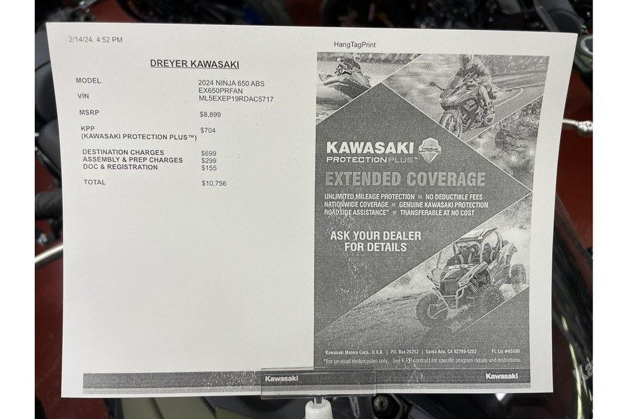 2024 Kawasaki NINJA 650 ABS