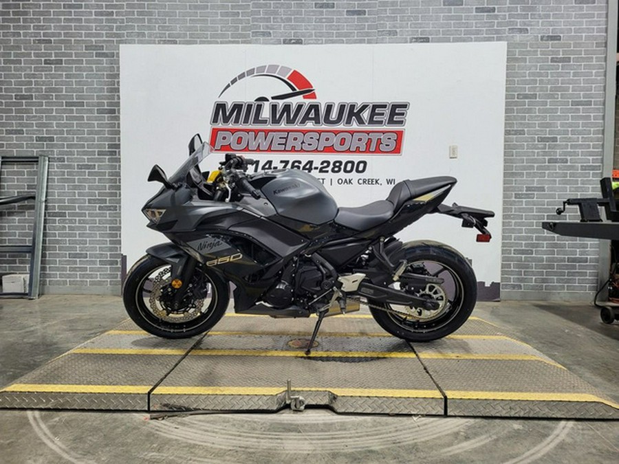 2024 Kawasaki Ninja 650 Metallic Matte Dark GrayMetallic Spark