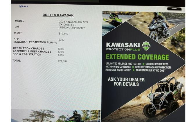 2024 Kawasaki NINJA ZX10R 40TH ANNIVERSARY EDITION ABS