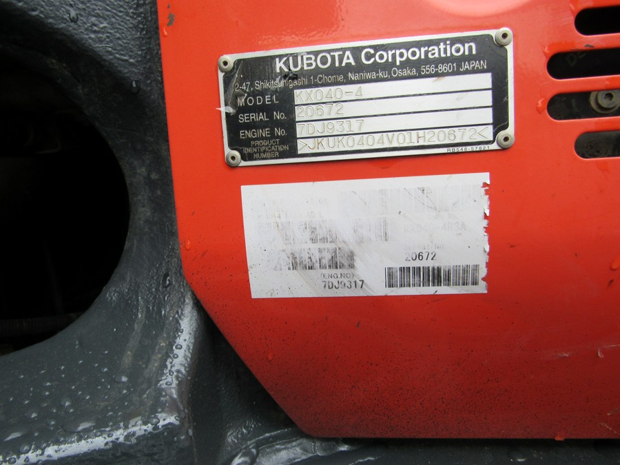 2015 Kubota KUBOTA KX040-4 WITH ANGLE BLADE AND THUMB