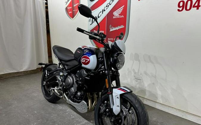 2025 Triumph Trident 660 Triple Tribute Edition Snowdonia White