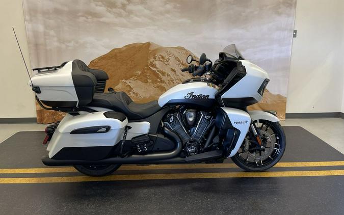 2024 Indian Motorcycle® Pursuit® Dark Horse® w/PowerBand Audio Pkg Icon Ghost White Metallic Smoke