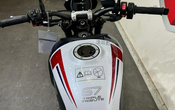 2025 Triumph Trident 660 Triple Tribute Edition Snowdonia White