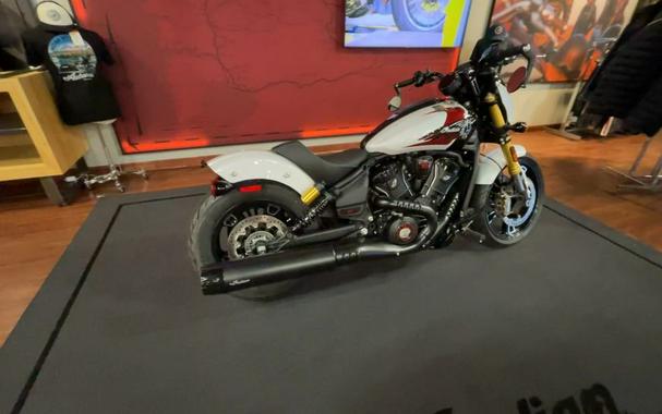 2025 Indian Motorcycle® 101 Scout® Ghost White Metallic with Graphics