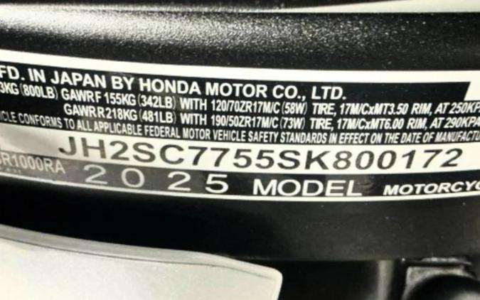 2025 Honda CBR1000RA (ABS)
