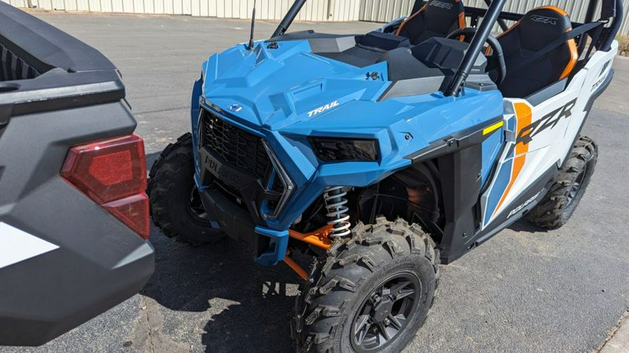 New 2024 POLARIS RZR TRAIL S ULTIMATE STORM BLUE AND WHITE LIGHTNING