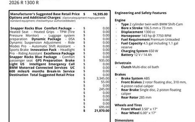 New 2026 BMW R 1300 R