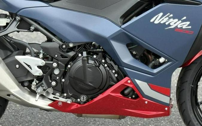 2026 Kawasaki Ninja 500 ABS Metallic Matte Twilight Blue ABS Metallic Yellowish GreenEbony