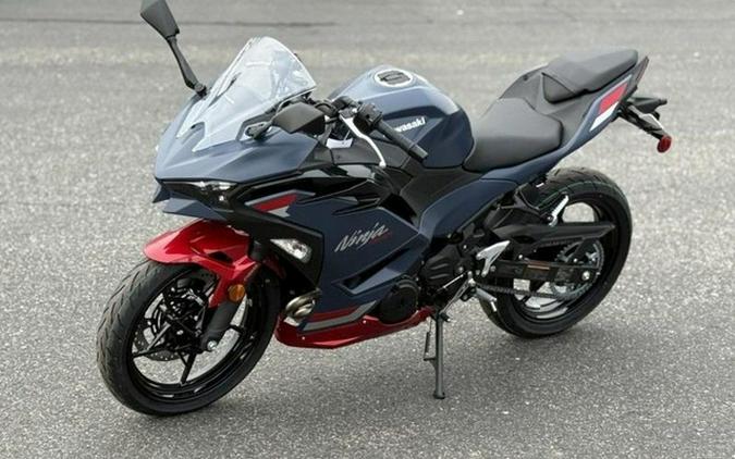 2026 Kawasaki Ninja 500 ABS Metallic Matte Twilight Blue ABS Metallic Yellowish GreenEbony
