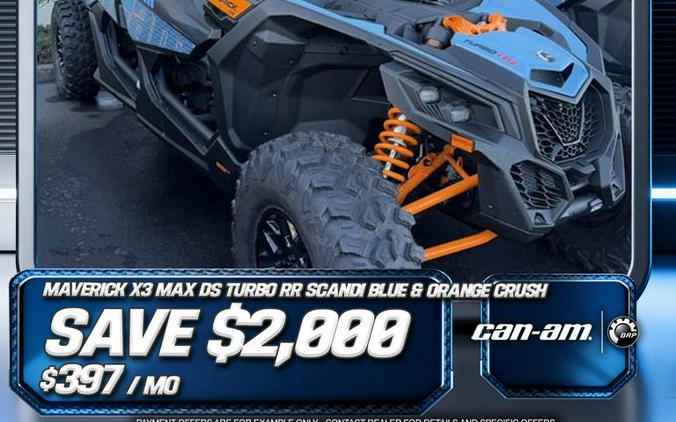2026 Can-Am® Maverick X3 MAX DS Turbo RR Scandi Blue & Orange Crush