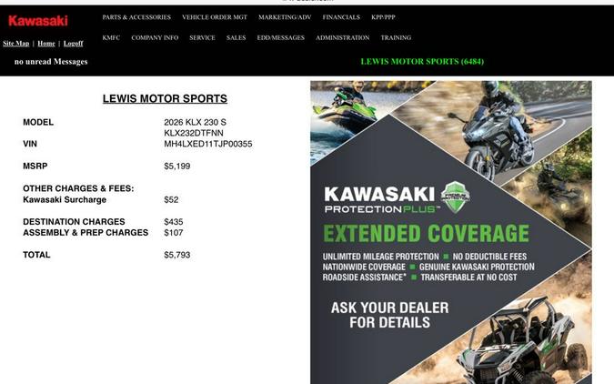 2026 KLX®230 S - Kawasaki
