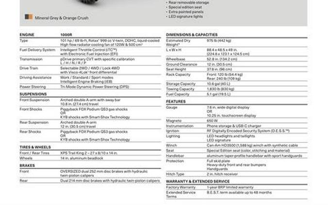 2026 Can-Am Outlander XT-P 1000R Smart-Shox with 10.25 in. touchscreen display