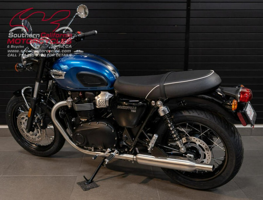 2023 Triumph Bonneville T100 Chrome Edition Cobalt Blue