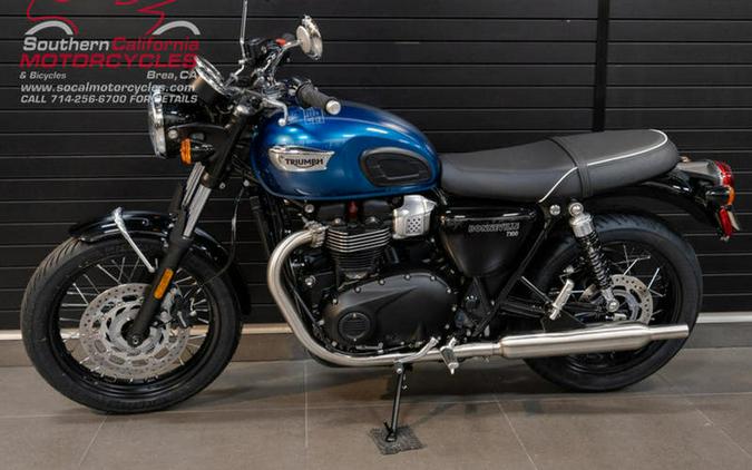 2023 Triumph Bonneville T100 Chrome Edition Cobalt Blue