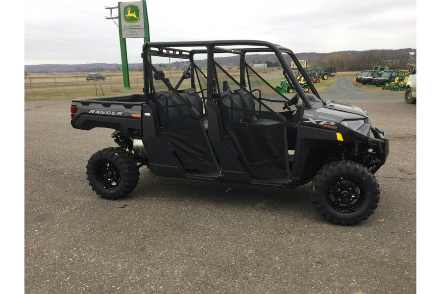 2024 Polaris Industries RANGER CREW XP 1000 Premium Super Graphite with Orange Burst Accents