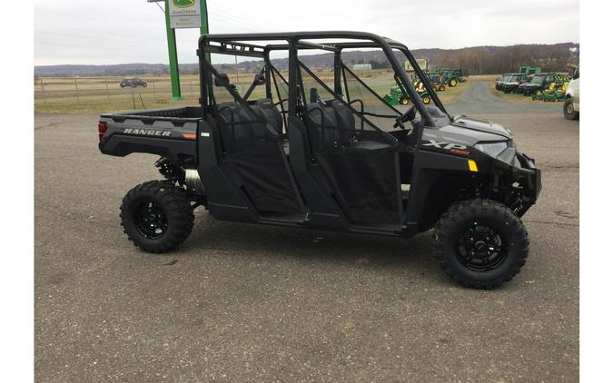 2024 Polaris Industries RANGER CREW XP 1000 Premium Super Graphite with Orange Burst Accents