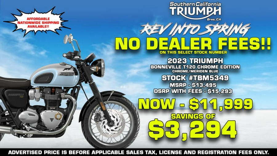 2023 Triumph Bonneville T120 Chrome Edition Meriden Blue