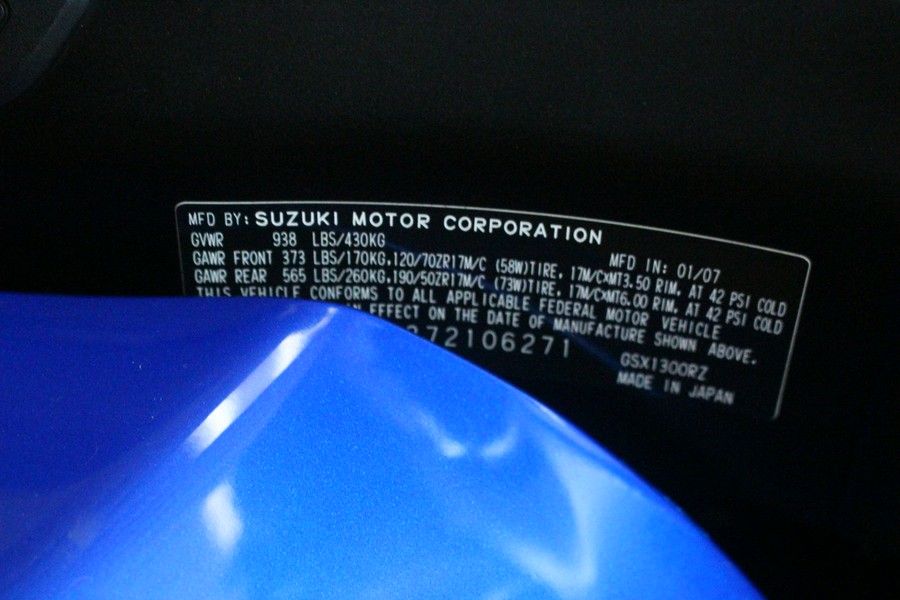 2007 Suzuki HAYABUSA LIMITED HAYABUSA LIMITED - A372106271
