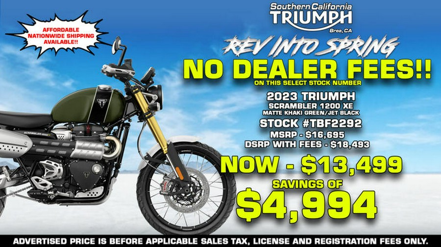 2023 Triumph Scrambler 1200 XE Matte Khaki Green Matte Jet Black