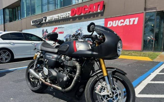 2020 Triumph Thruxton RS Matt Storm Grey and Silver Ice