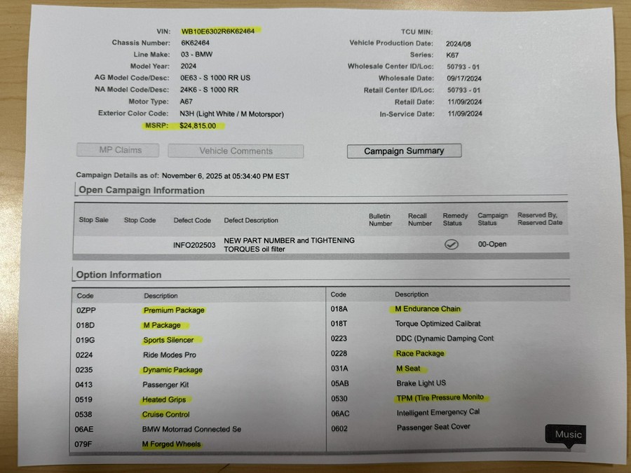 2024 BMW S 1000 RR - M PKG - PREMIUM PKG