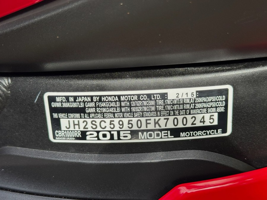 2015 Honda CBR®1000RR