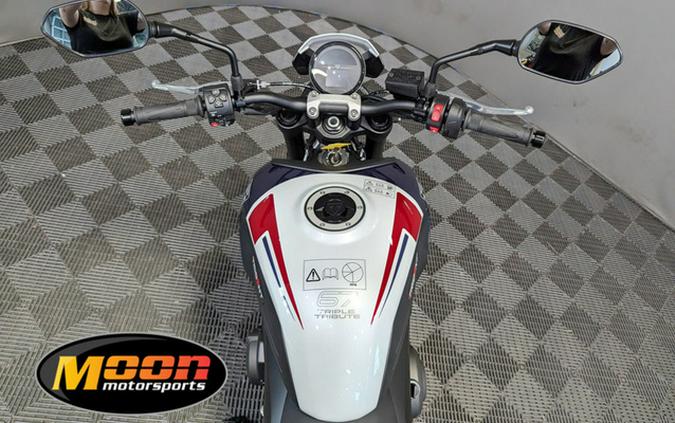 2025 Triumph Trident 660 Triple Tribute Edition Snowdonia White