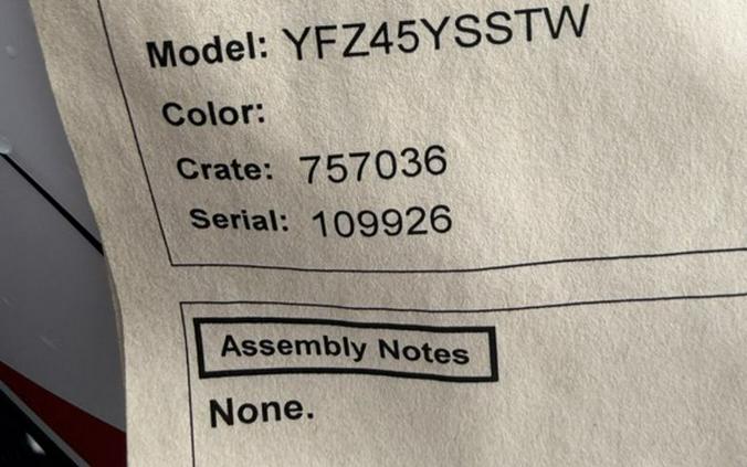 2026 Yamaha YFZ450R SE