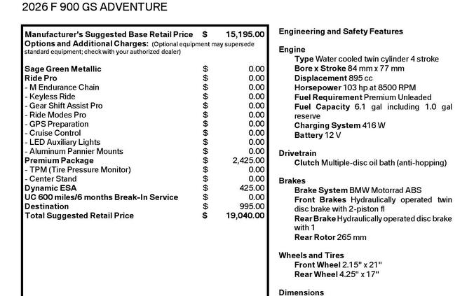 2026 BMW F 900 GS ADVENTURE
