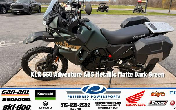 2026 Kawasaki KLR 650 Adventure ABS Metallic Matte Dark Green